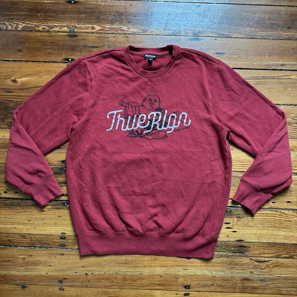 True Religion LOGO Sweatshirt Red Dahlia Medium